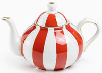 Red Carousel Porcelain Teapot