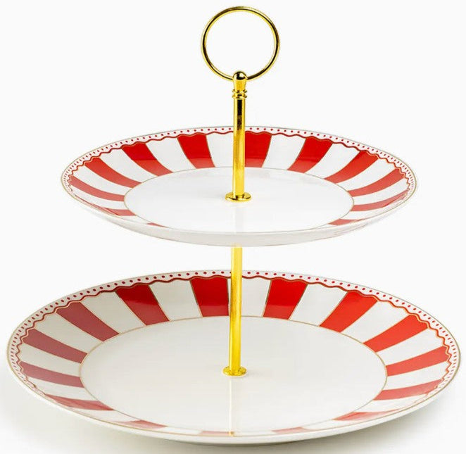 Red Carousel Porcelain Server
