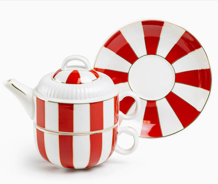 Red Carousel Tea for One (Set)