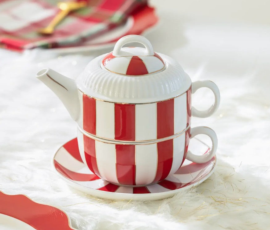 Red Carousel Tea for One (Set)