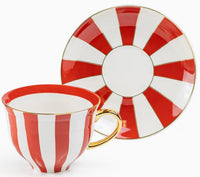 Red Carousel Cup & Saucer