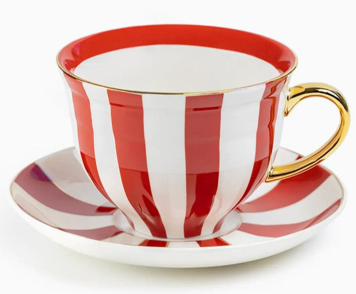 Red Carousel Cup & Saucer