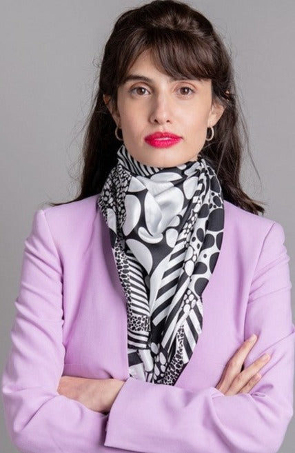 Monochrome Silk Scarf -  BEVERLY BERG LLC