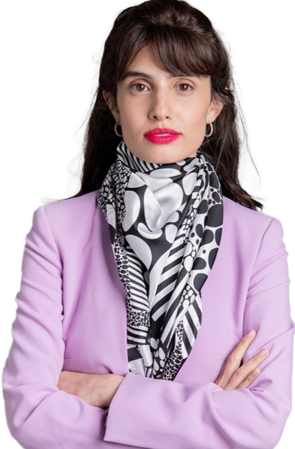 Monochrome Silk Scarf -  BEVERLY BERG LLC