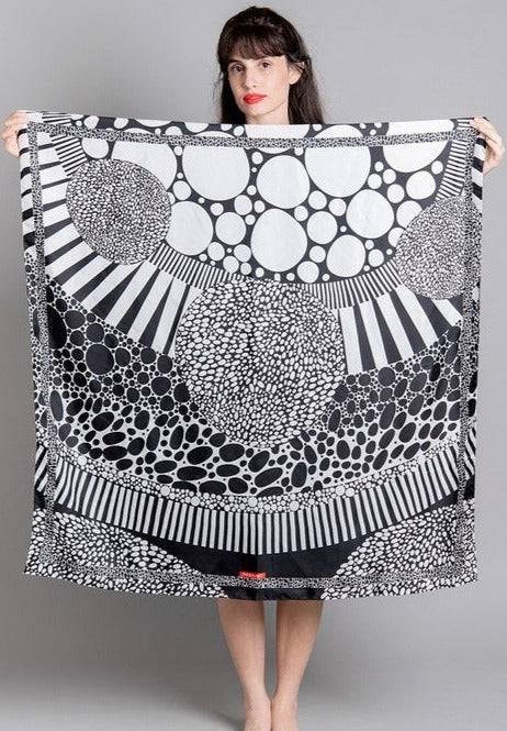 Monochrome Silk Scarf -  BEVERLY BERG LLC