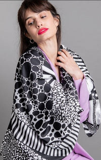 Monochrome Silk Scarf -  BEVERLY BERG LLC