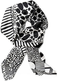 Monochrome Silk Scarf -  BEVERLY BERG LLC