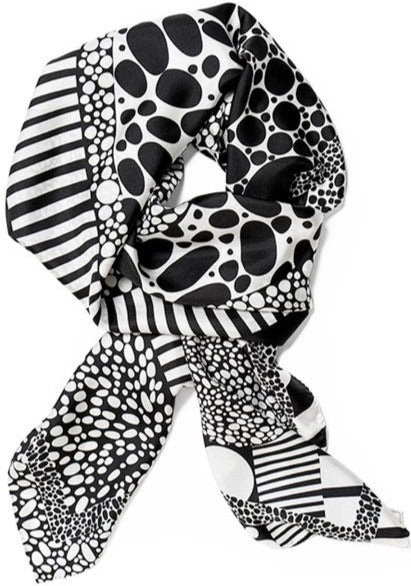 Monochrome Silk Scarf -  BEVERLY BERG LLC