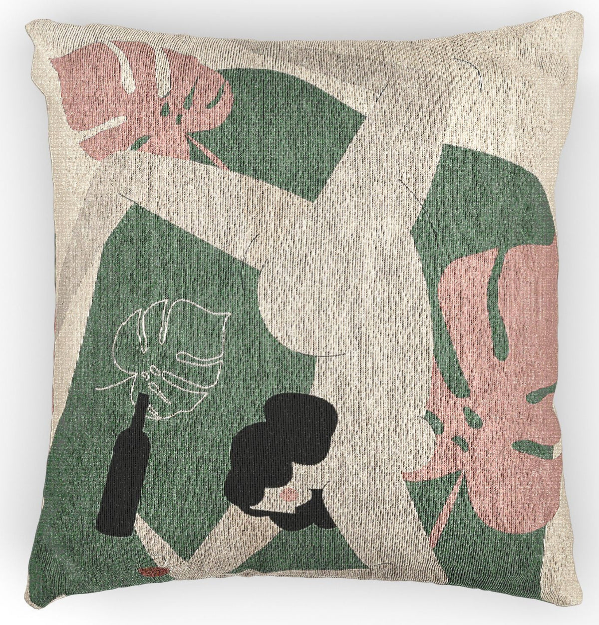 Naked Yoga French Woven Pillow