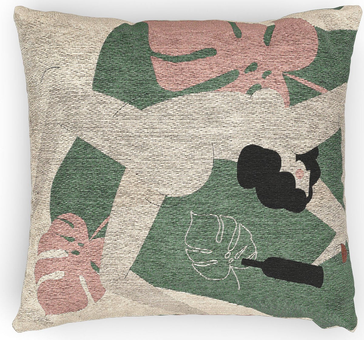 Naked Yoga French Woven Pillow