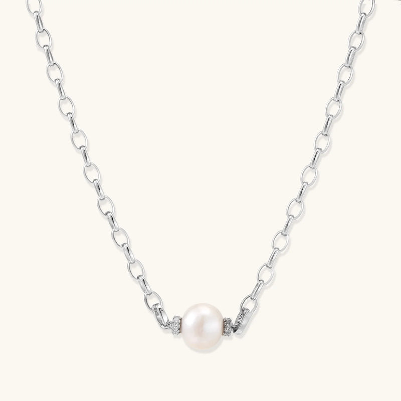 Moonlit Pearl Necklace | Rhodium Sterling Silver – BEVERLY BERG LLC