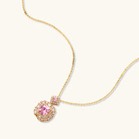 14K gold-plated jewelry set featuring square-cut cubic zirconia stones in ornate layered settings on white background.