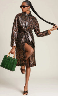 Nocturn Leopard Rain Trench