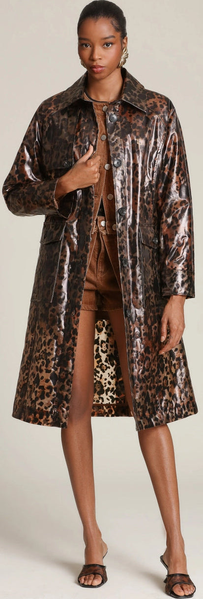 Nocturn Leopard Rain Trench