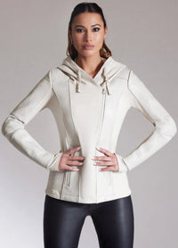 Asym Hooded Moto Jacket