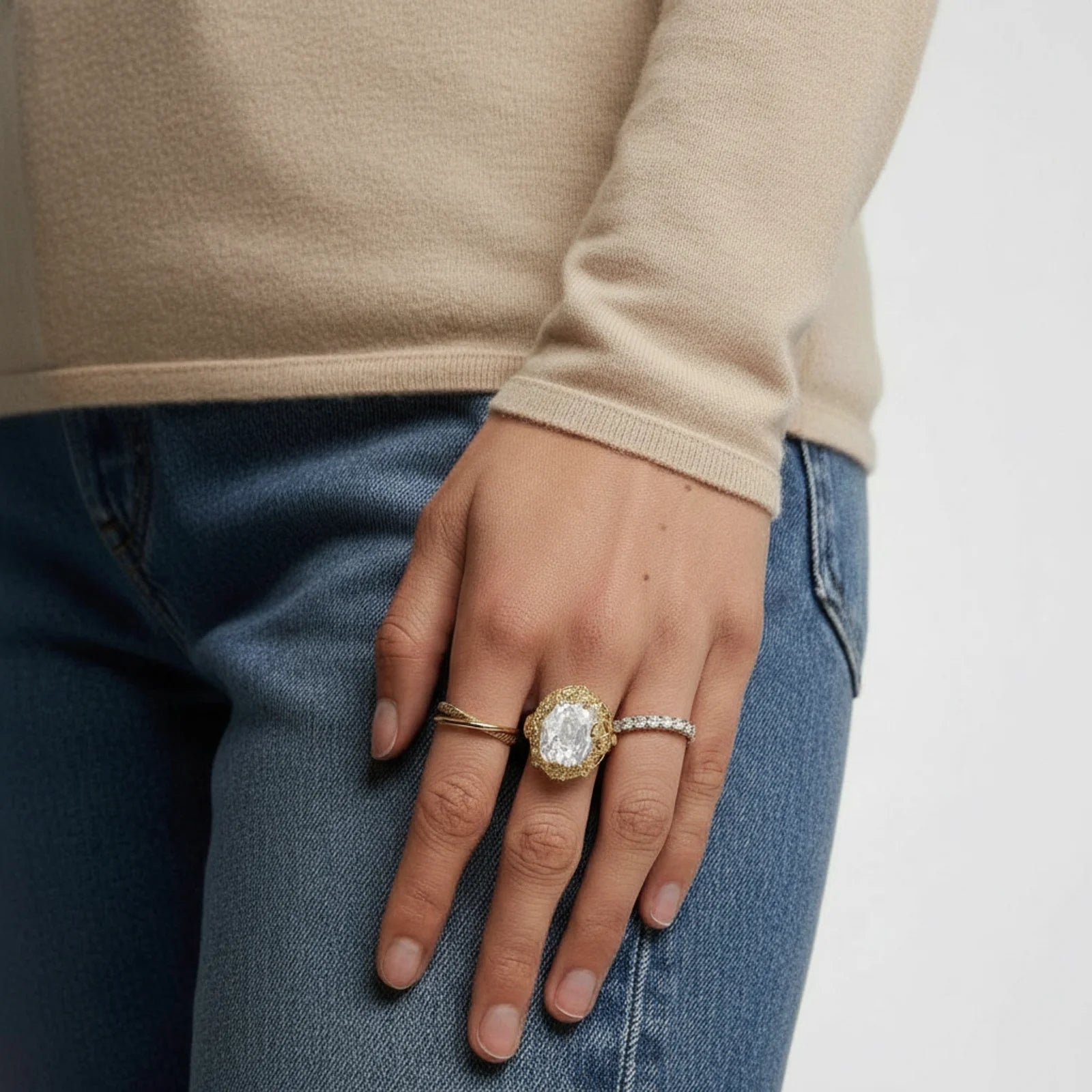 Baroque Pearl Crown Ring