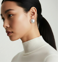 Brushed Silver Dome Earrings