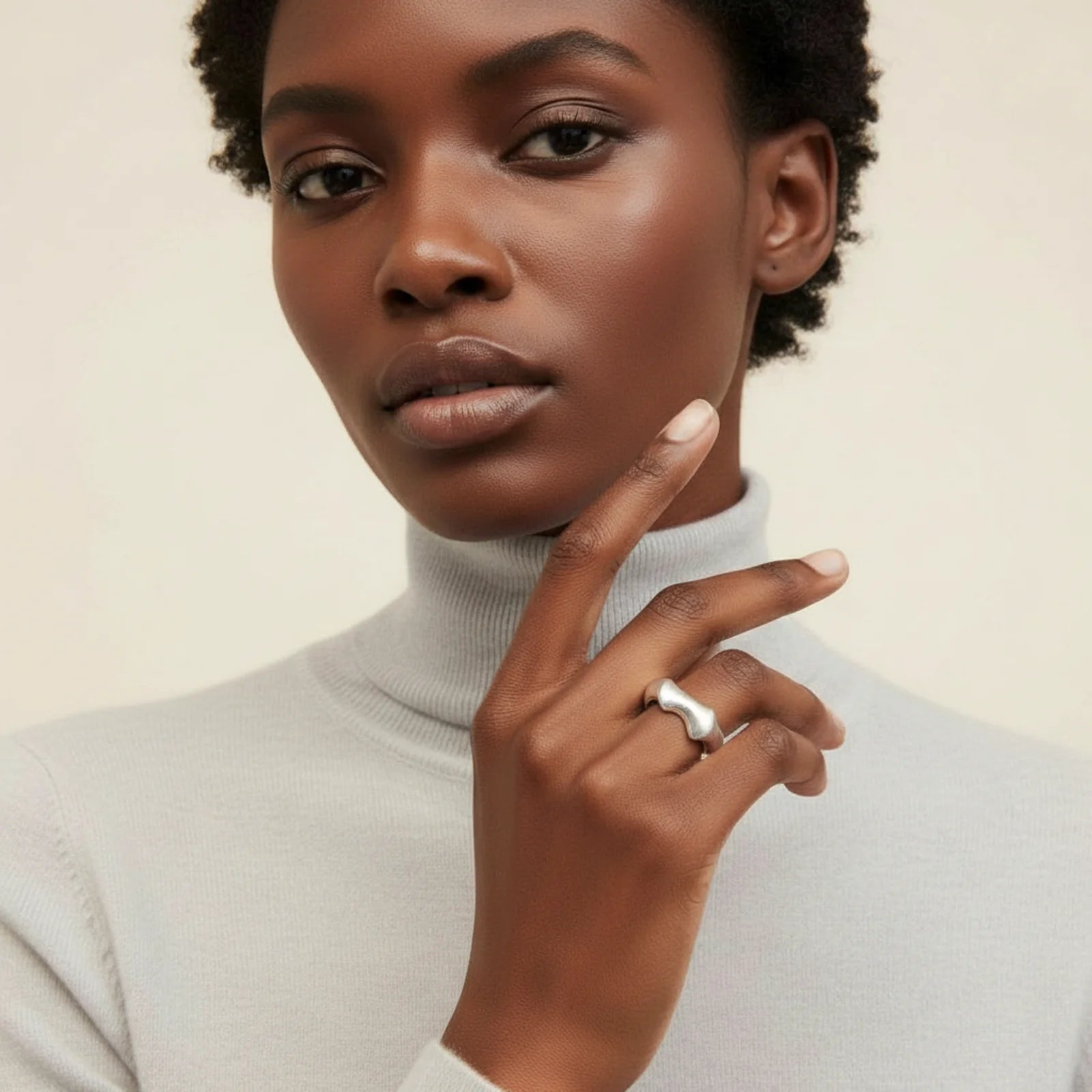 Liquid Silver Statement Ring