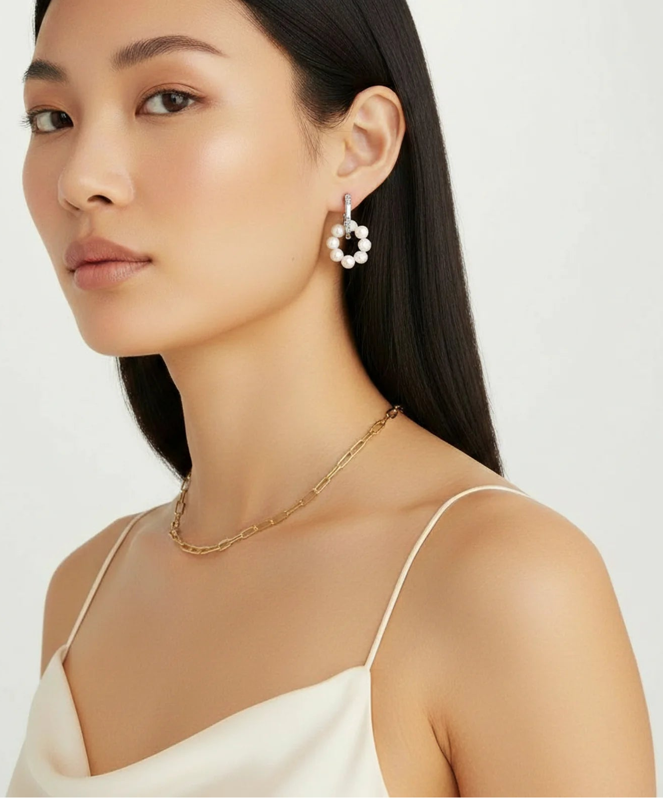 Pearl Cluster Huggie Hoops