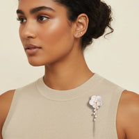 Pearl Cascade Pansy Pin