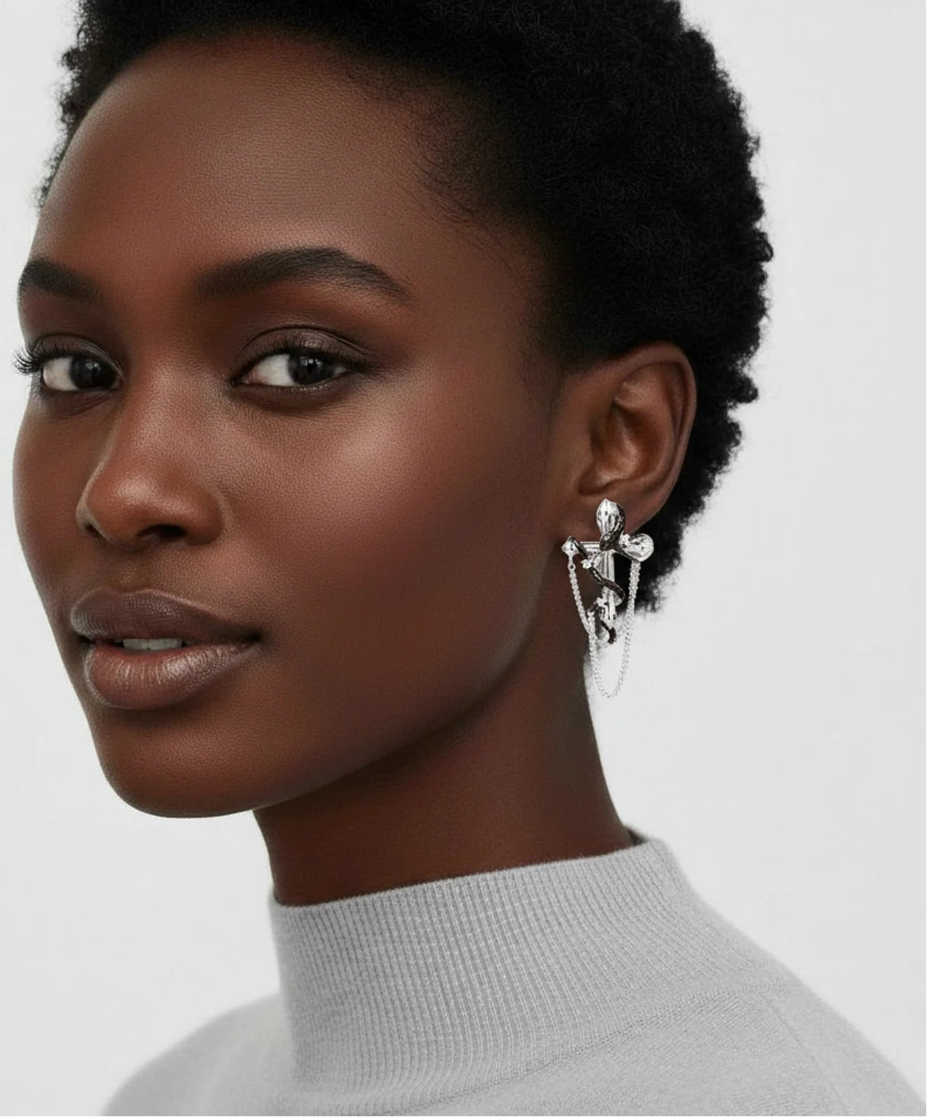 Serpent Cross Chain Earrings