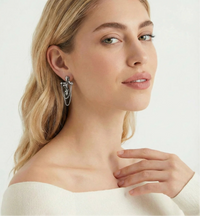 Serpent Cross Chain Earrings