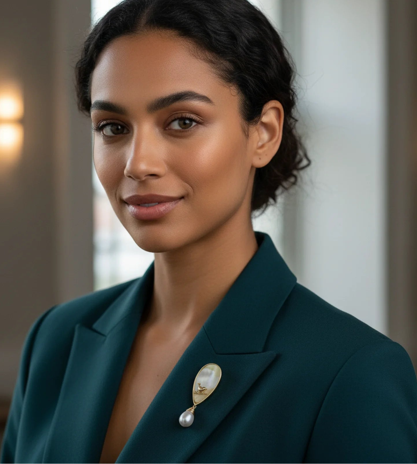 Shell Bird Baroque Pin