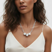 Silver Strand Layers Necklace