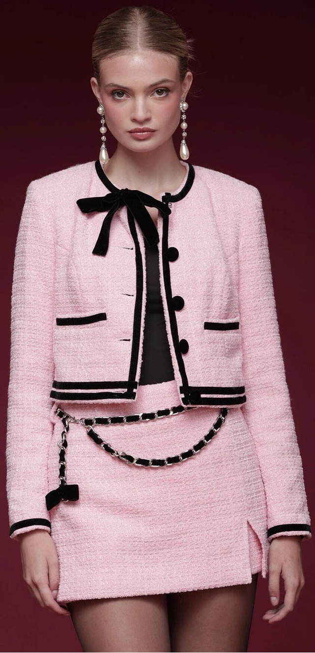 Candy Pink Tweed Jacket