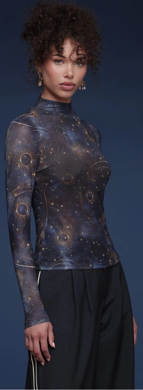 Celestial Mock Neck Top