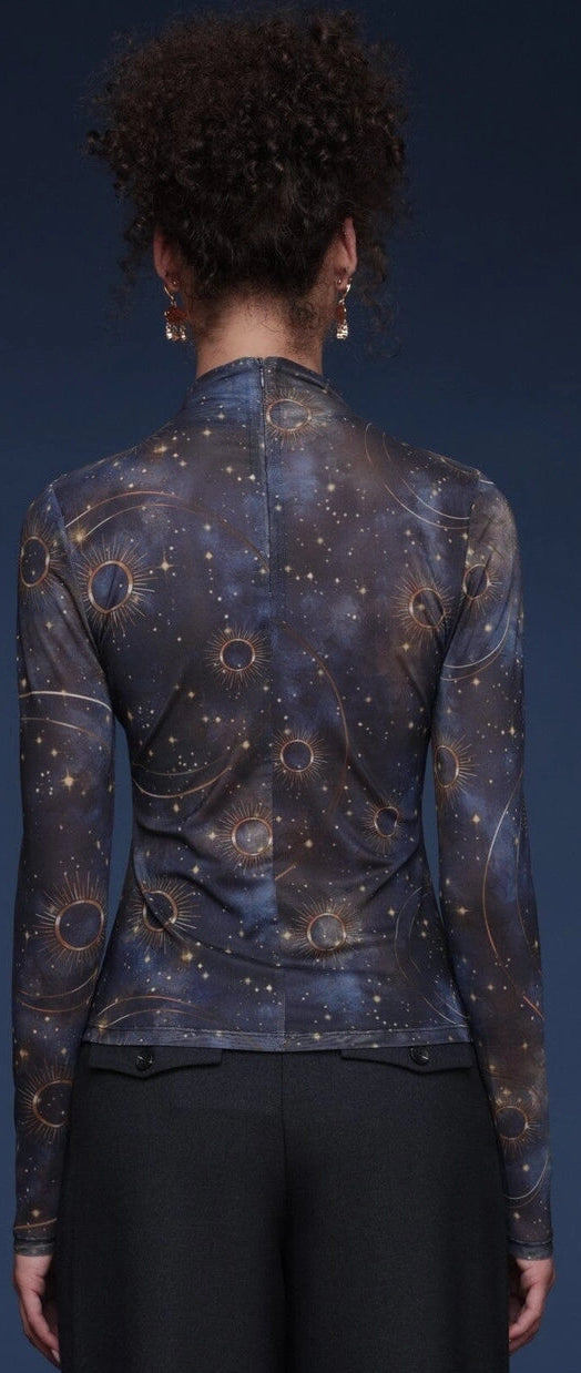 Celestial Mock Neck Top