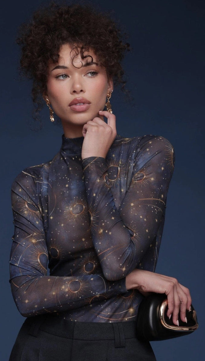 Celestial Mock Neck Top