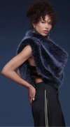 Cowl Neckline Fur Top