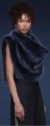 Cowl Neckline Fur Top