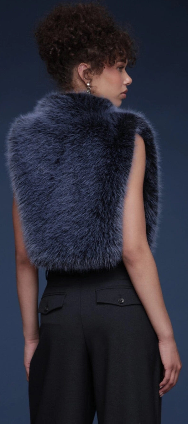 Cowl Neckline Fur Top