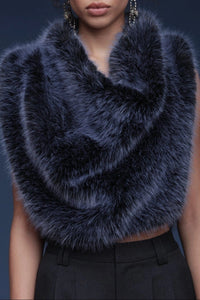 Cowl Neckline Fur Top