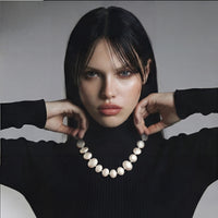 Lunar Pearl Arc Necklace