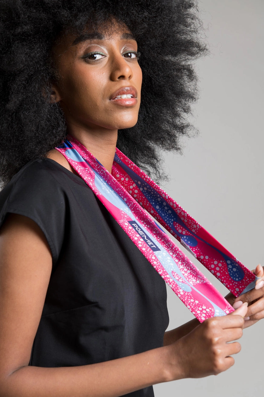 Wild Pink Silk Neck Scarf
