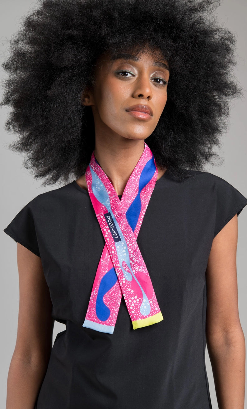 Wild Pink Silk Neck Scarf