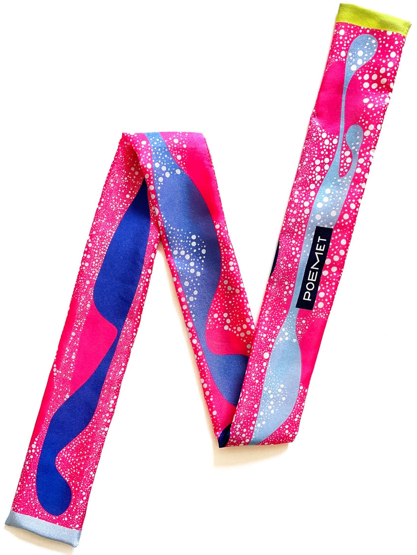 Wild Pink Silk Neck Scarf