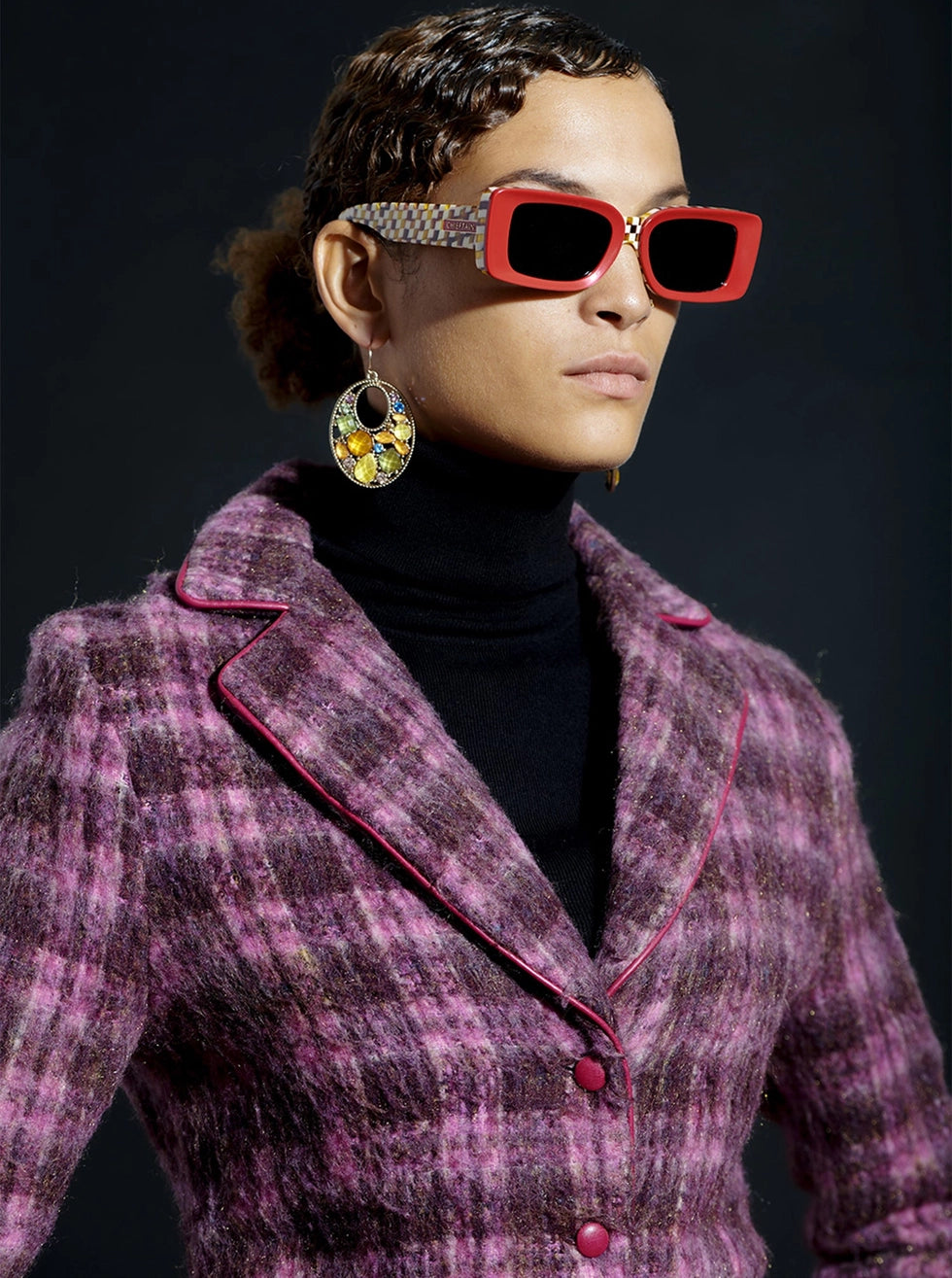 Ruby Red Checkerboard Sunshades