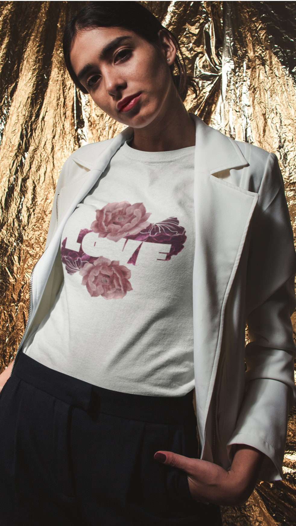 Love Roses Leisure Tee -  BEVERLY BERG LLC 