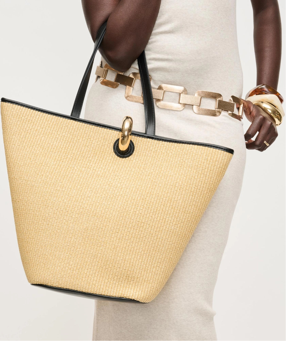 Raelynn Sculpted Woven Tote