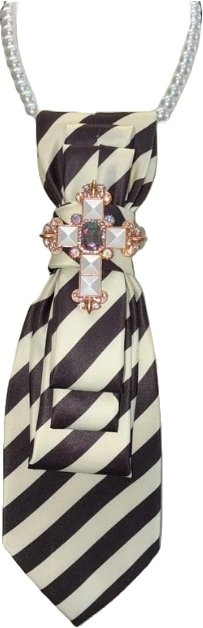Vintage Pearl Brooch Necktie