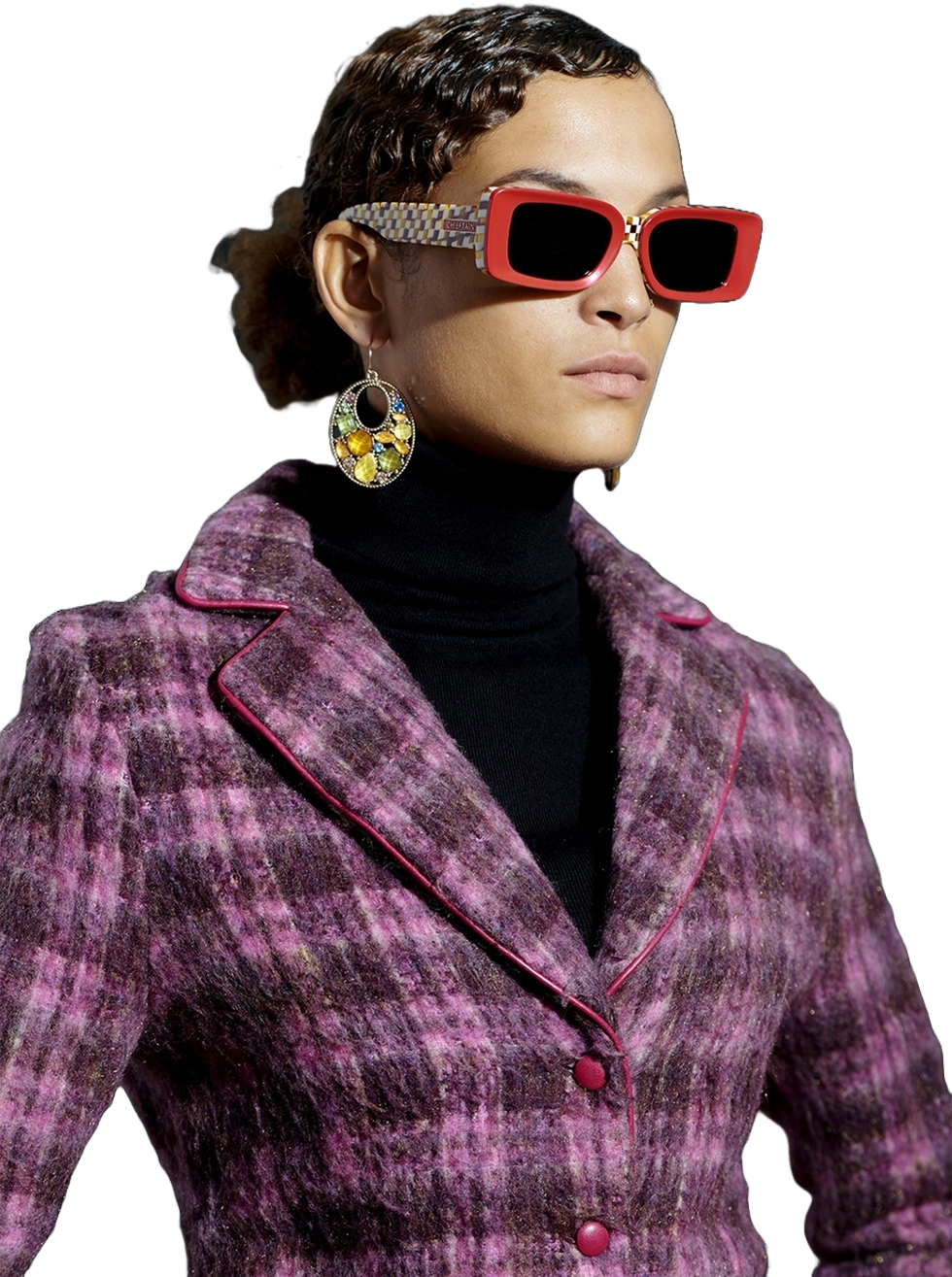 Ruby Red Checkerboard Sunshades
